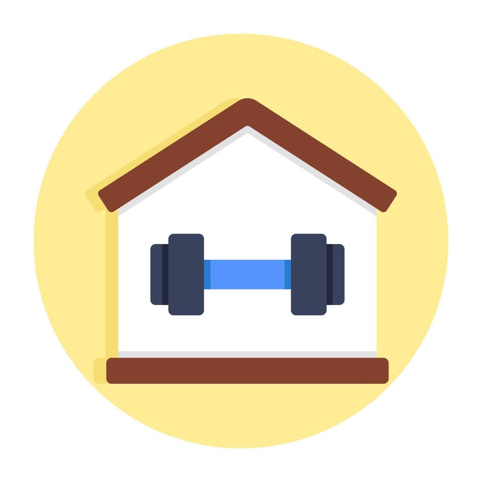 Editable design icon of gym building vector