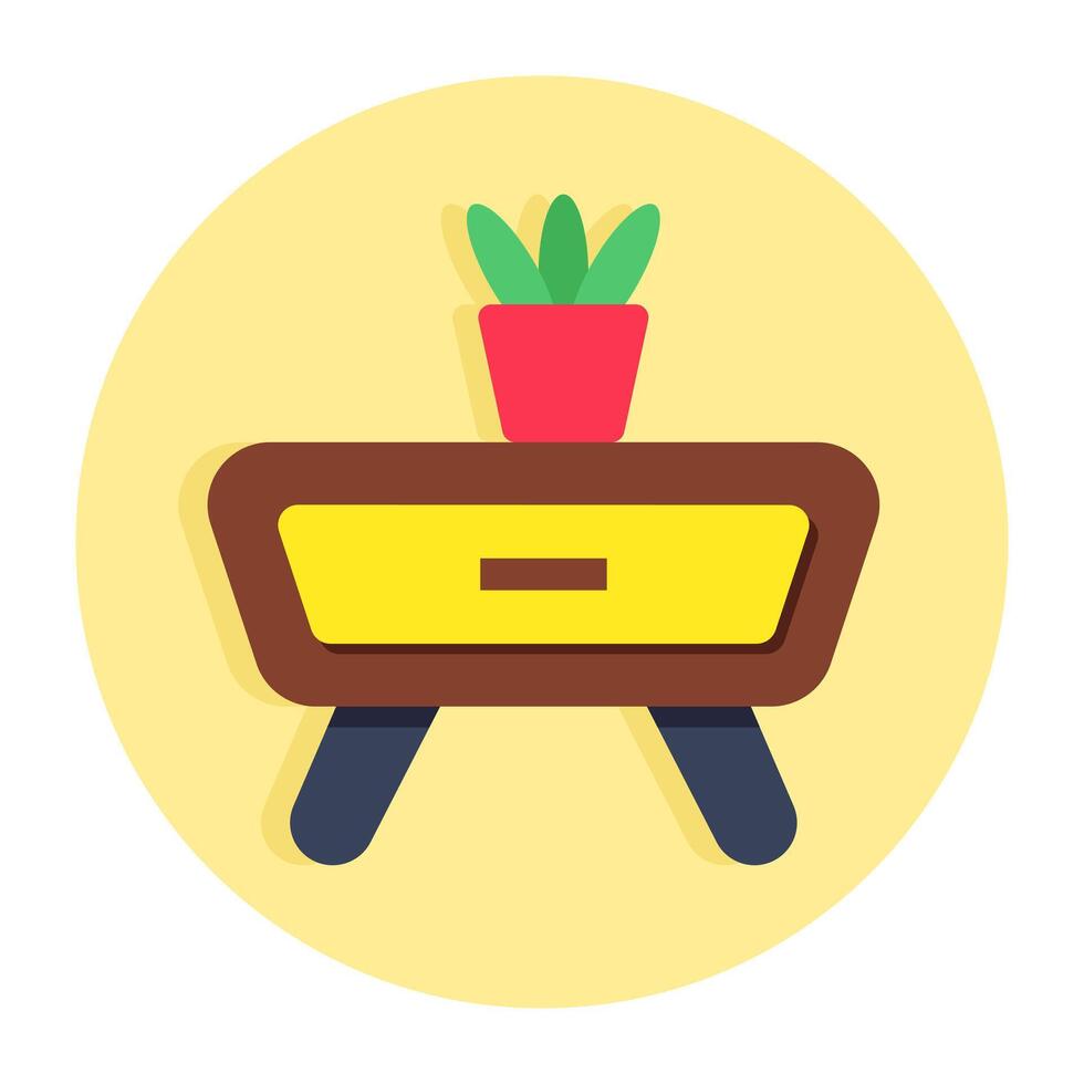 An icon design of nightstand vector