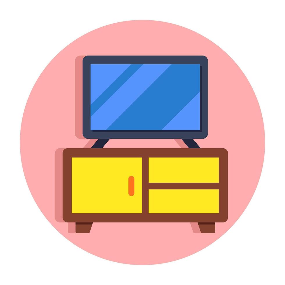 Premium download icon of tv stand vector