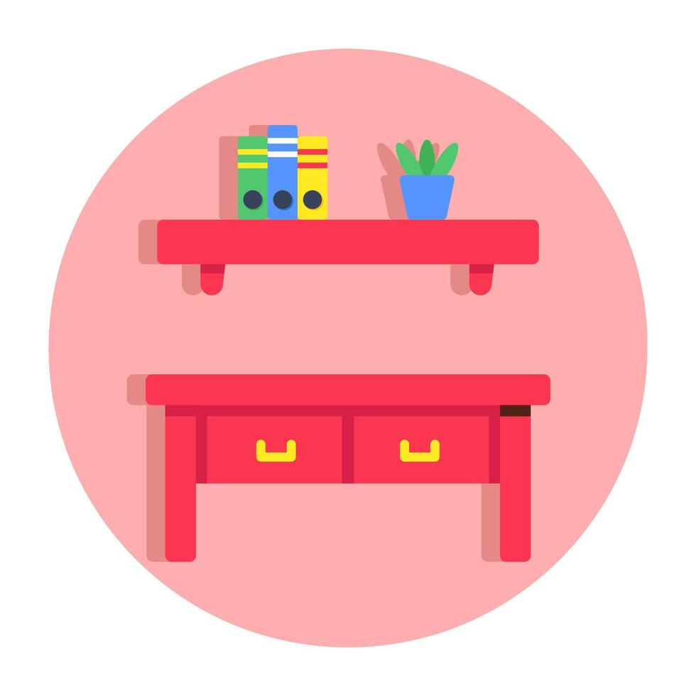 An icon design of nightstand vector