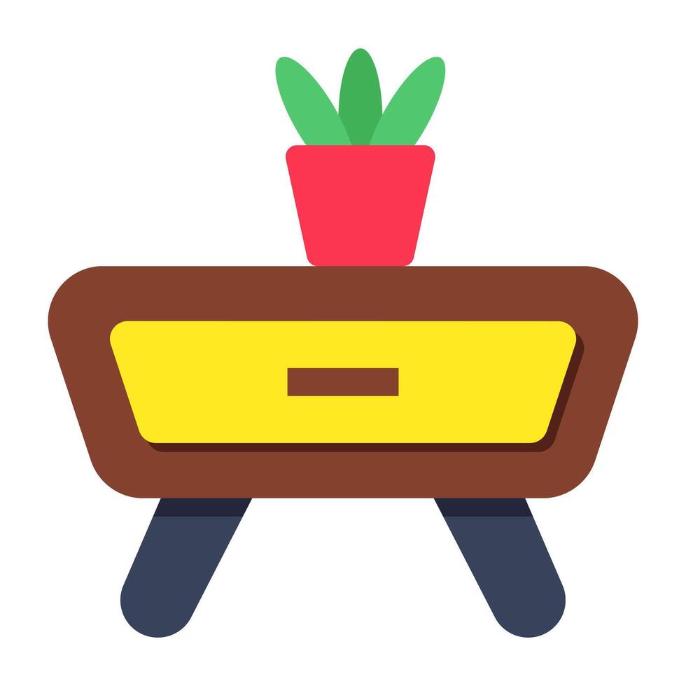 An icon design of nightstand vector