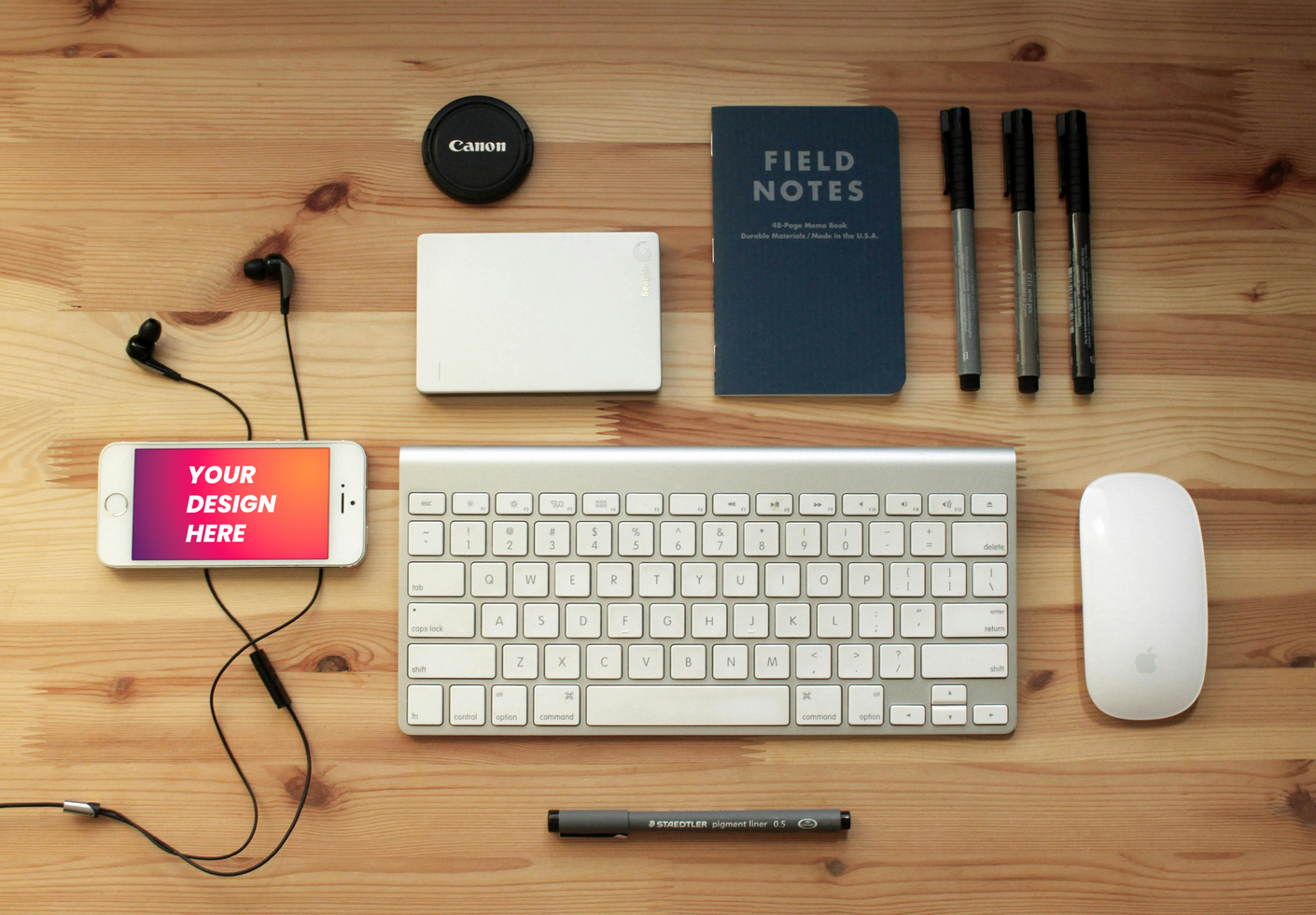 top of headphone mobile mockup psd