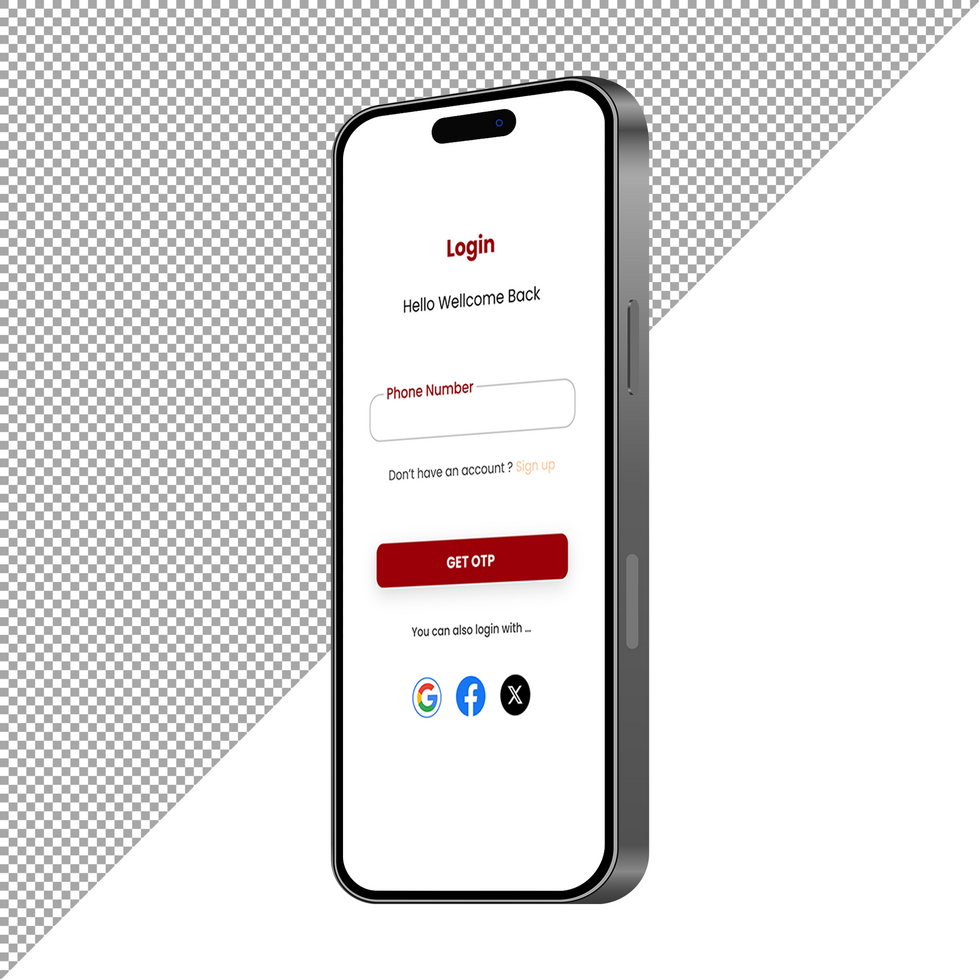 phone template with blank frame for design psd