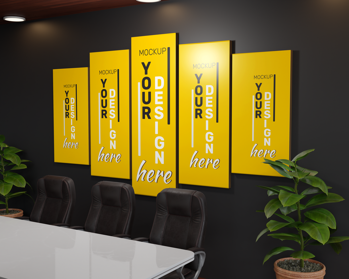 Mockup poster minimalist modern interior background, 3d render psd