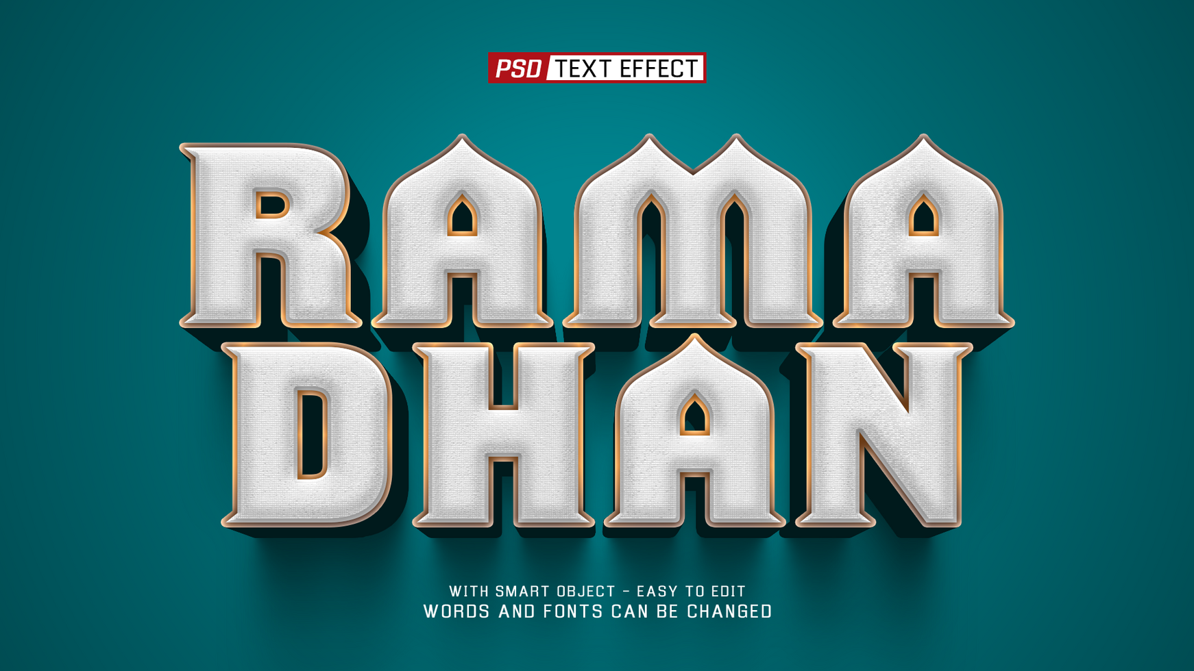 ramadhan 3d text effect psd
