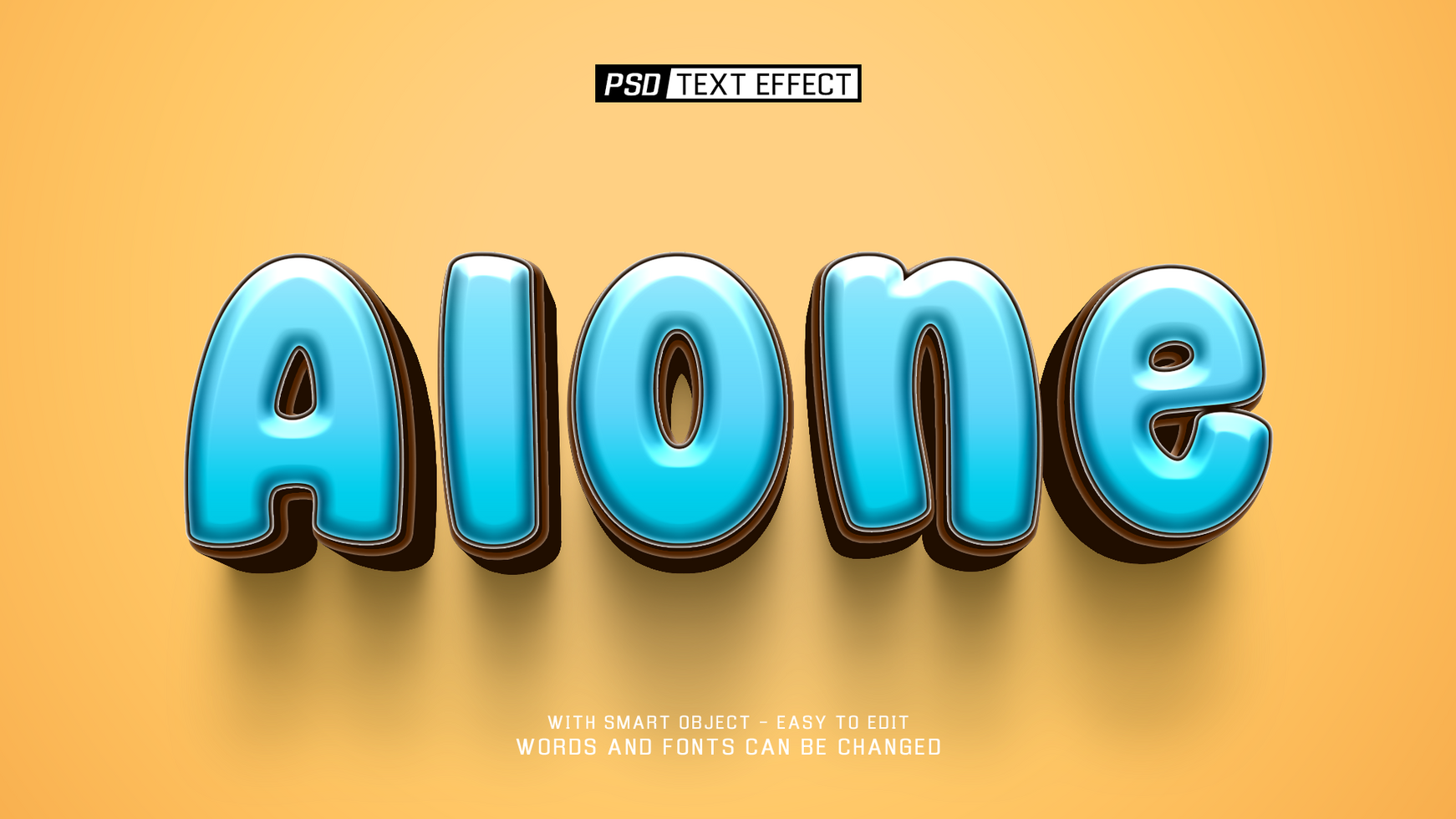 alone 3d text effect psd