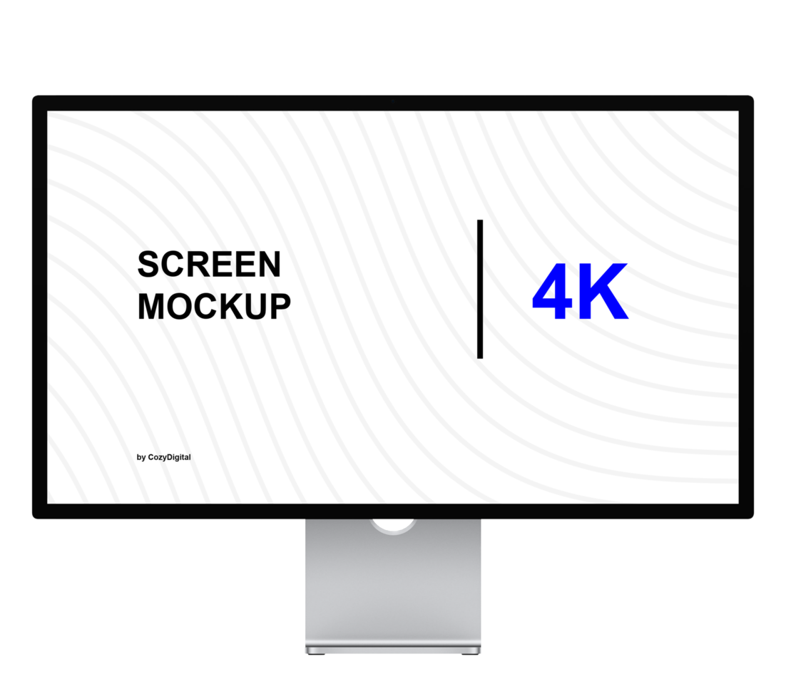 Mockup of black screen on white stand. Isometric view and no background. psd