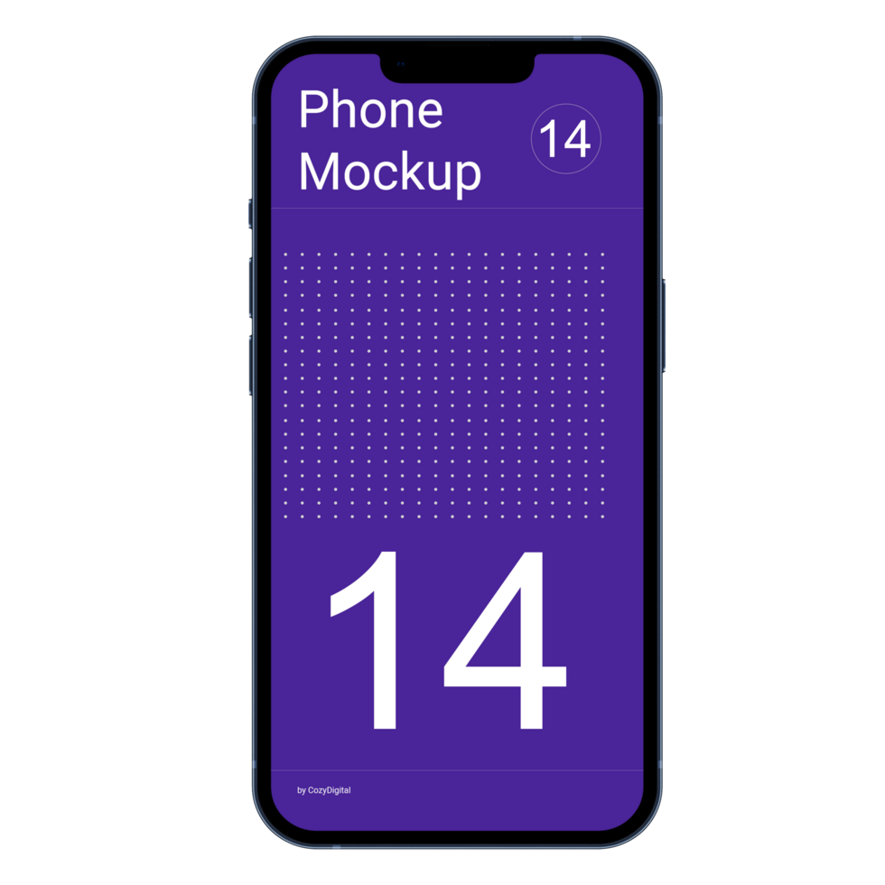 Blue smartphone mockup without background psd