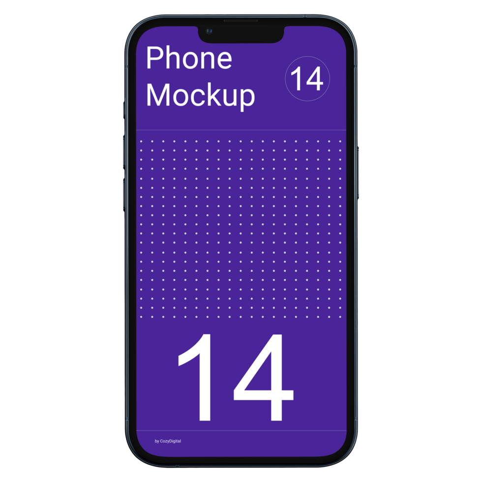 Blue smartphone mockup without background psd