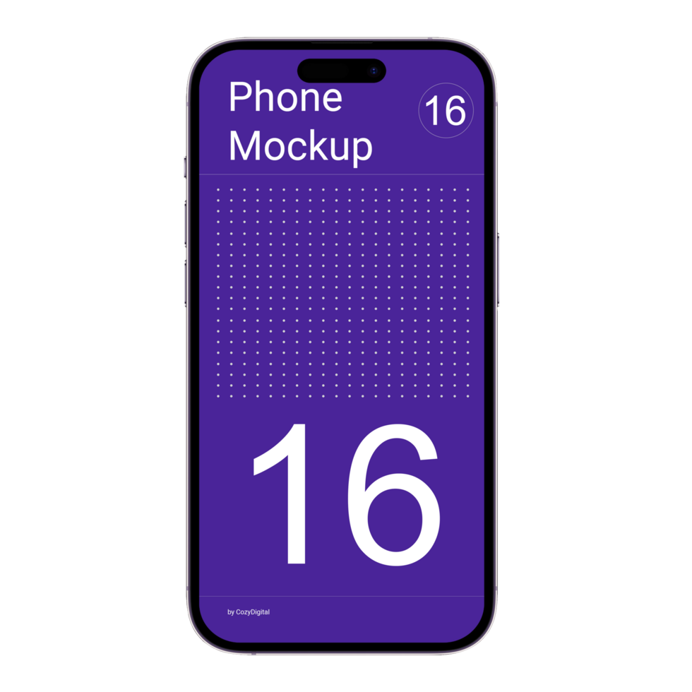 White smartphone mockup without background psd