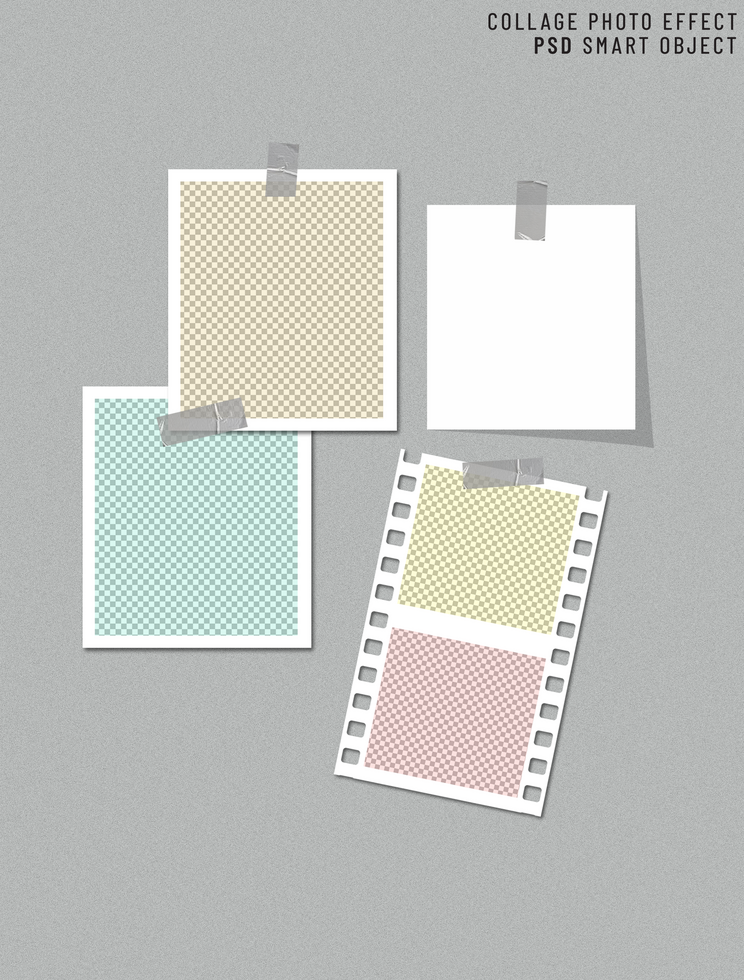 Framed grid album picture collage with family photos psd