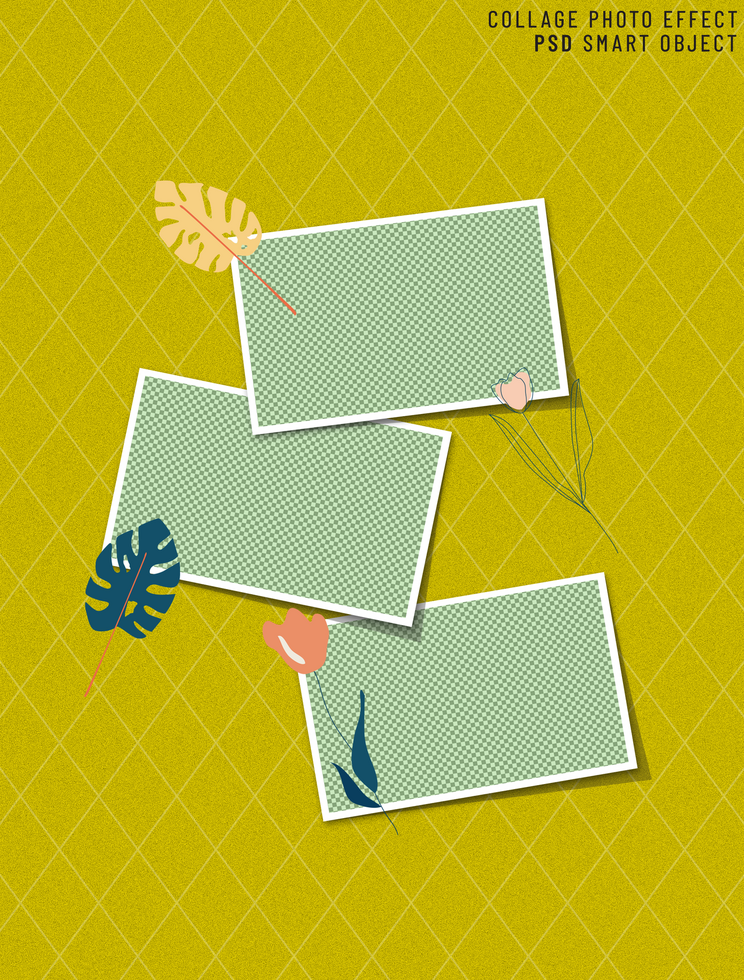 Doodle Ornaments in a Photo Frame Set Mockup psd