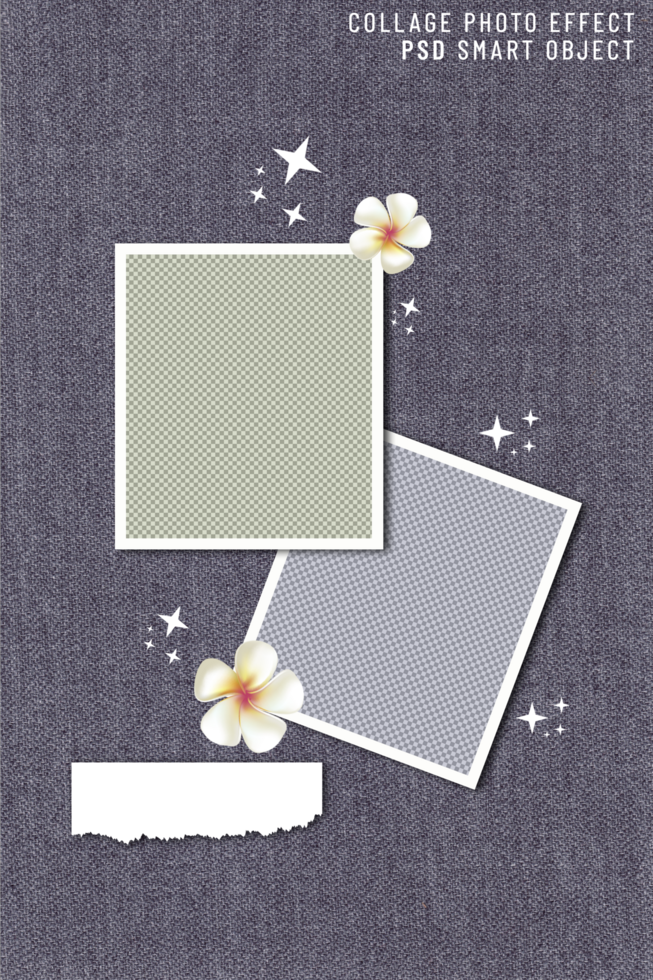 Photo Frame Set Mockup with Doodle Ornament psd