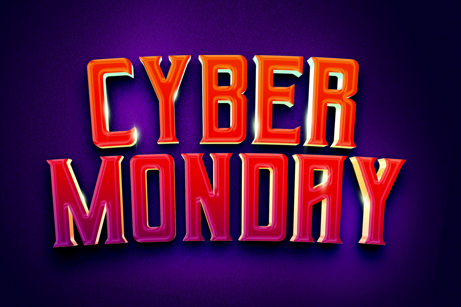 Cyber Monday Sale 3d text effect psd