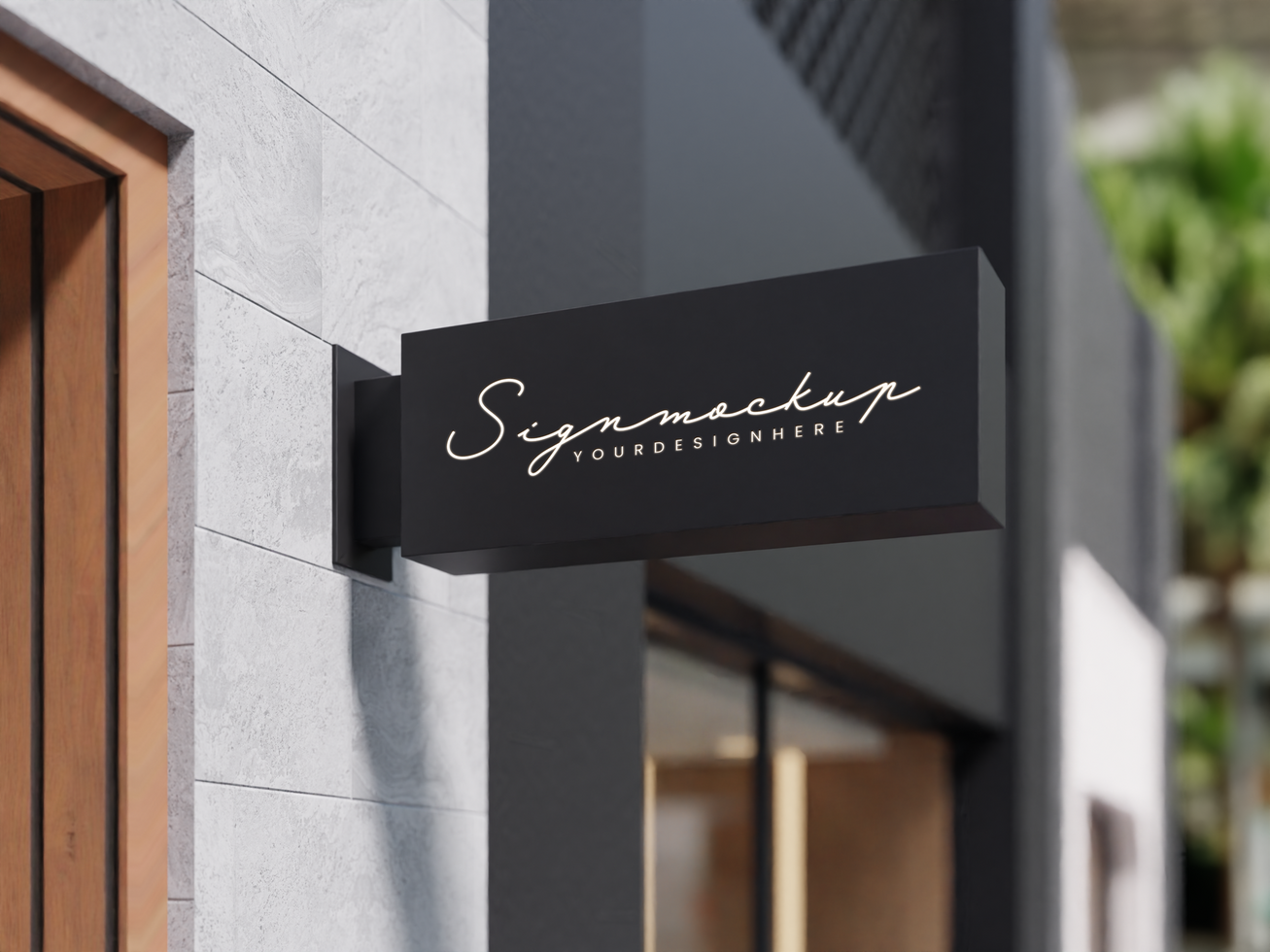 Signboard logo mockup psd