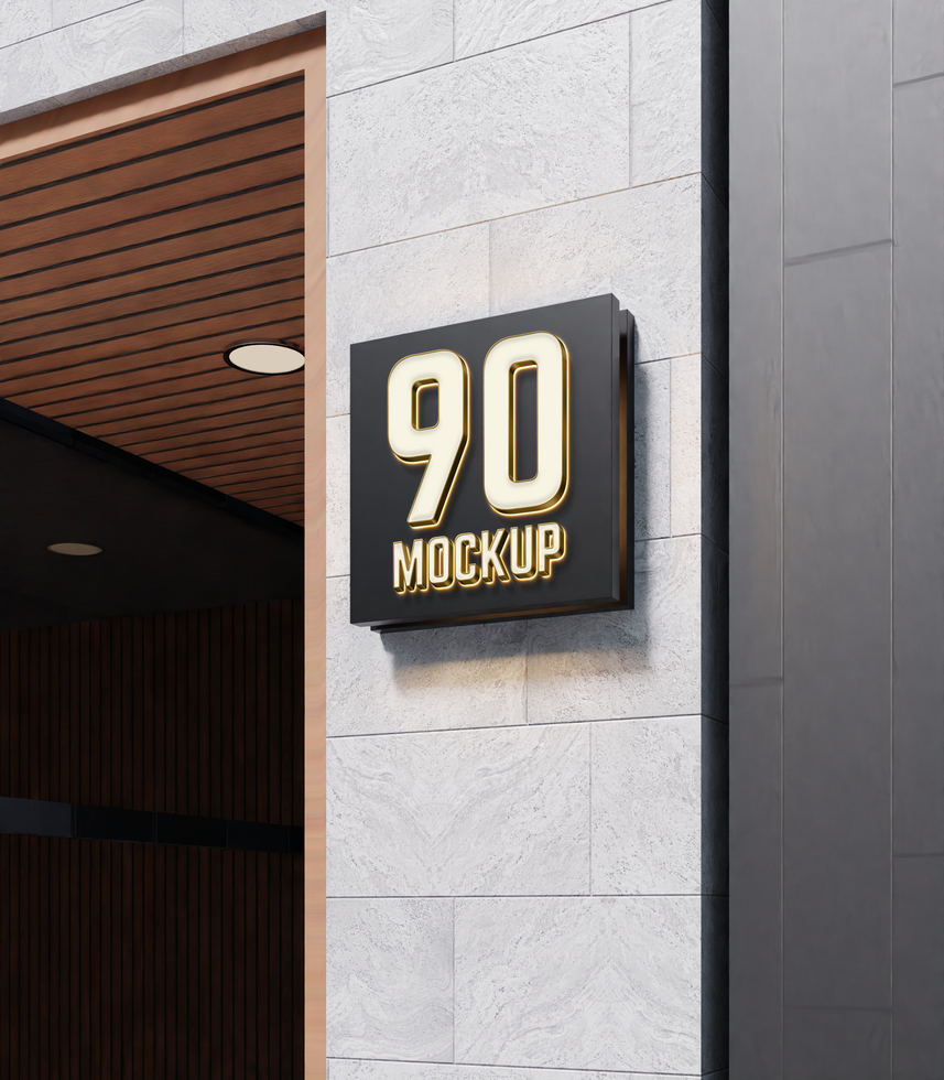 Sign logo mockup psd