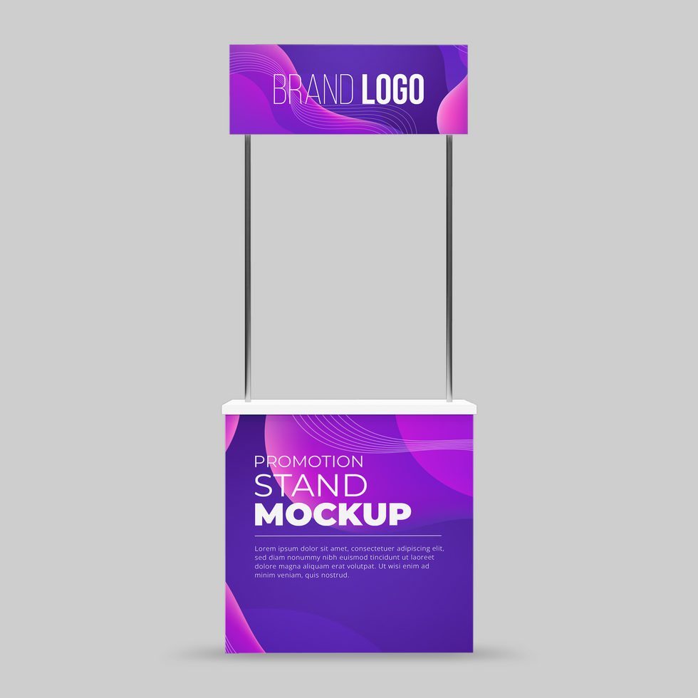 3D Stand Promotion Booth Portable Mockup Template psd