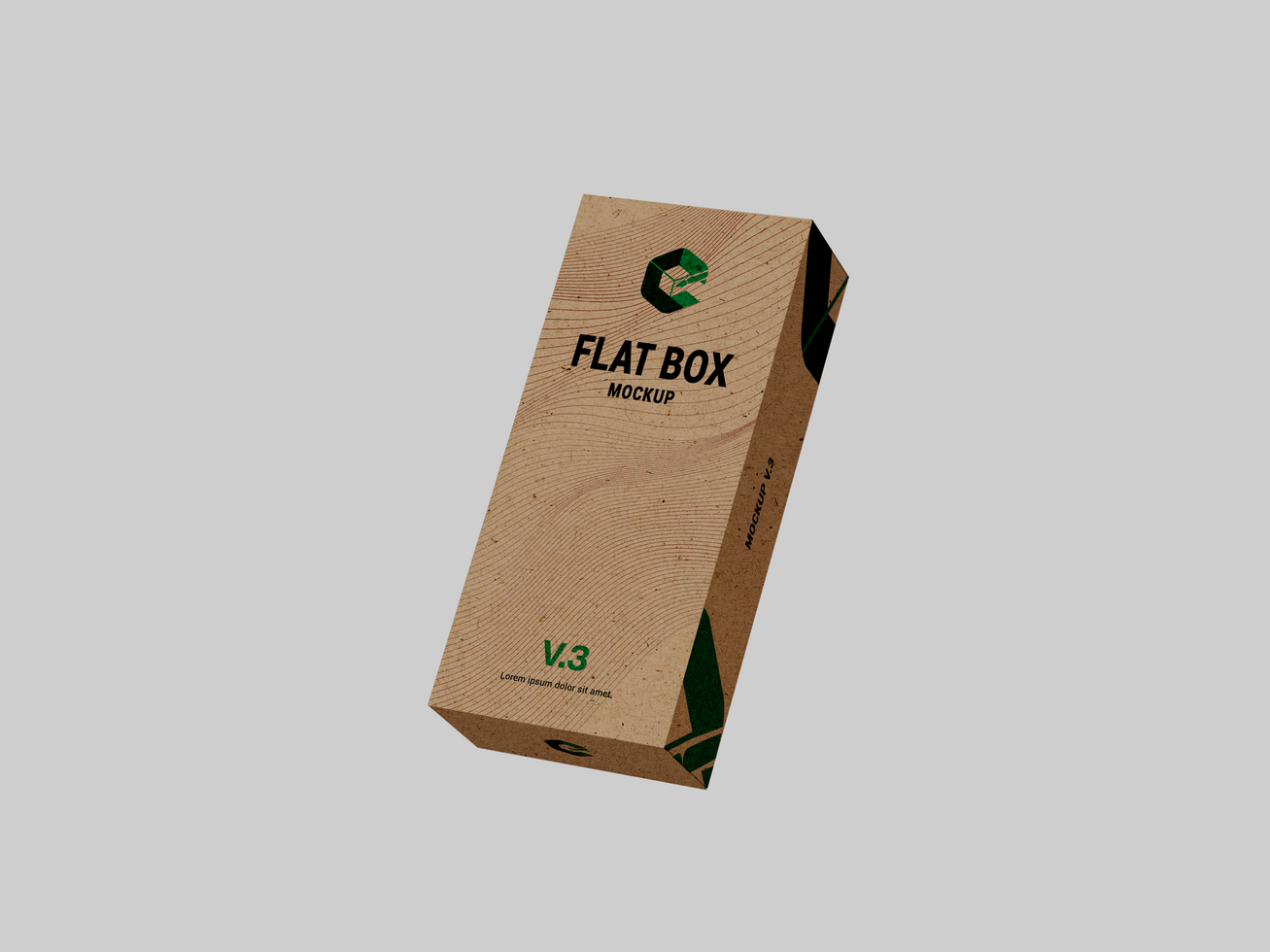 Realistic Kraft or Cardboard Flat Rectangle Box Mockup Isolated on Changeable Background psd
