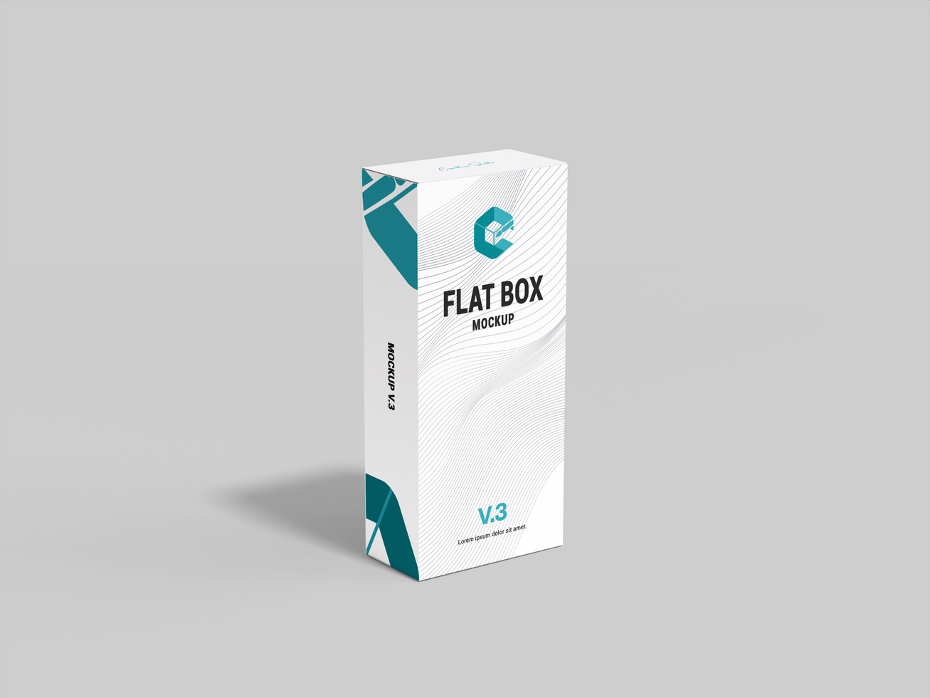 White Blank Flat Product Box Mockup With Realistic Studio Look psd