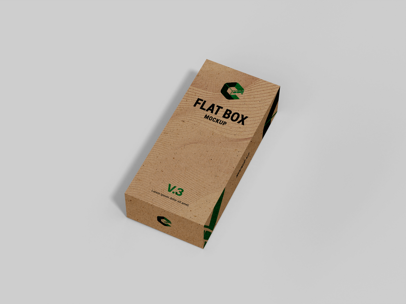 Blank Flat Rectangle Kraft Box Mockup - Small Medium Big Size Cardboard Box Mockup psd