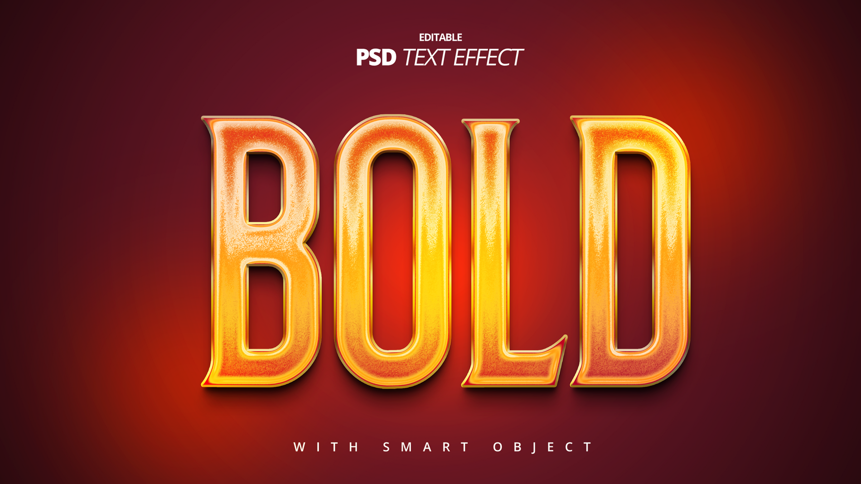 Bold gold shiny luxury 3d text effect psd