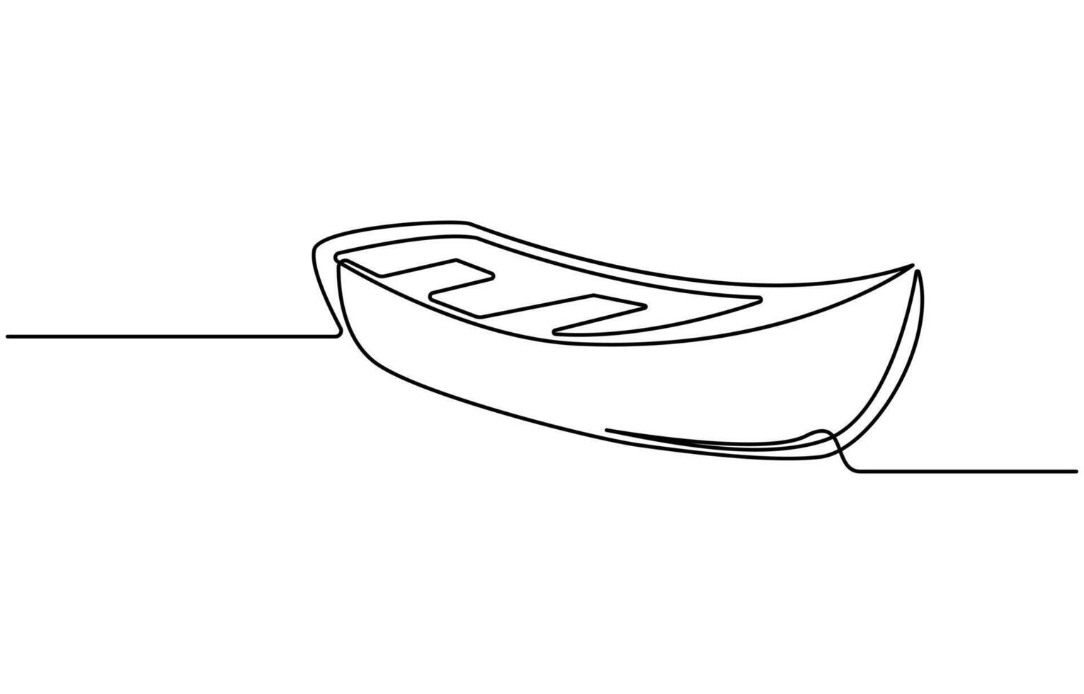 Single continuous line drawing canoe trails and rafting club with kayaking boat vector