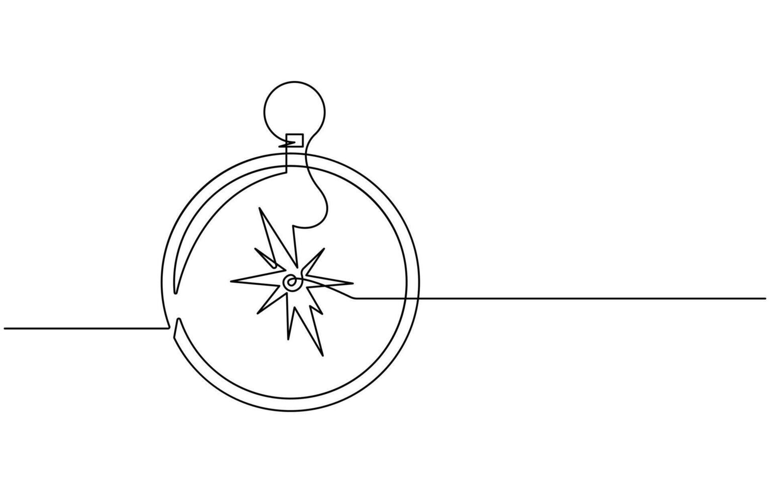 traveler compass single continuous line drawing vector