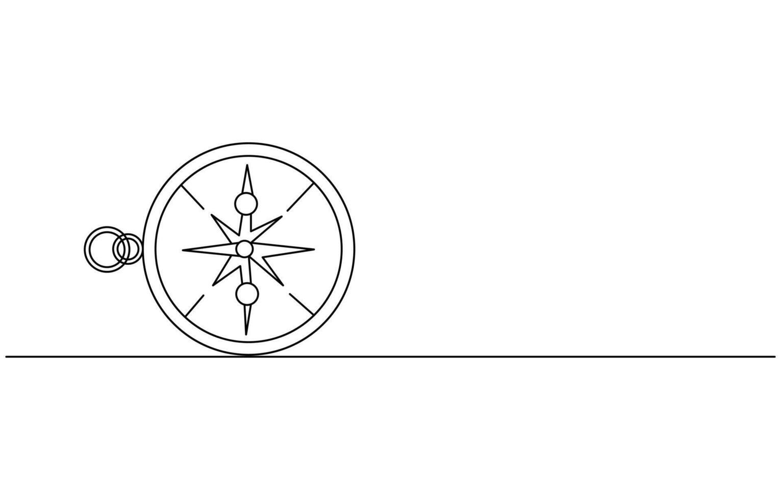 Old navigate and adventure symbol in simple linear style vector
