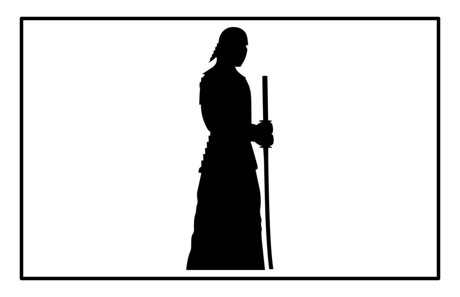 Kendo Martial Arts Silhouette - Japanese Swordsmanship Illustration vector