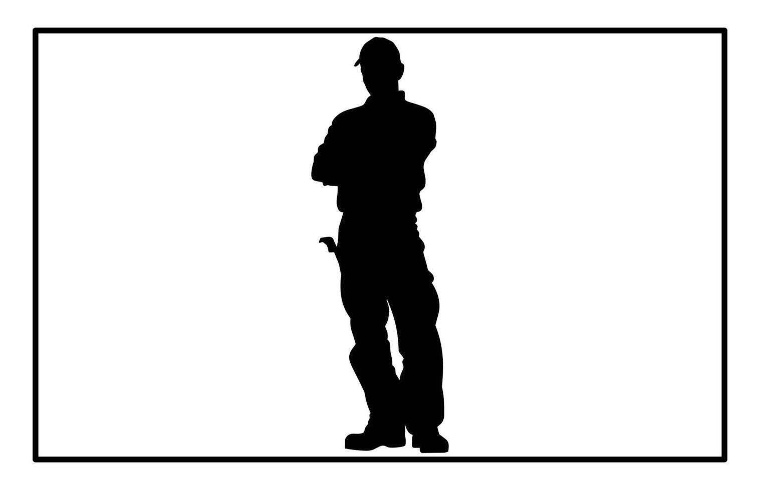 Professional Repairman Silhouette - Construction and Fixing Tools vector