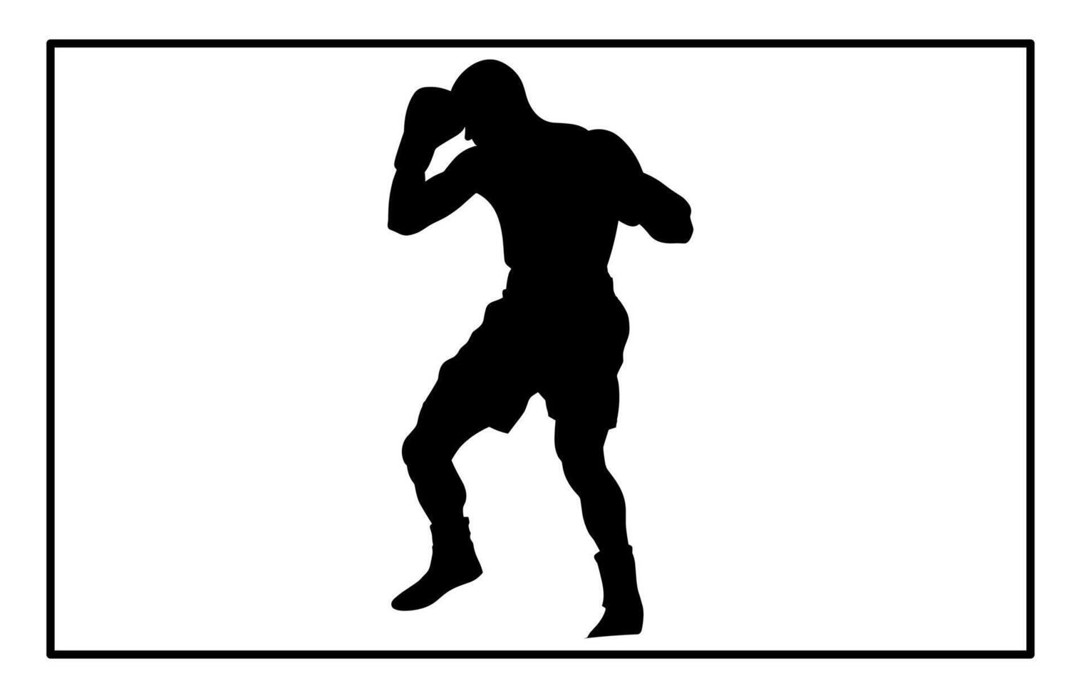 Kickboxing Silhouette - Fighter in Action Illustration vector