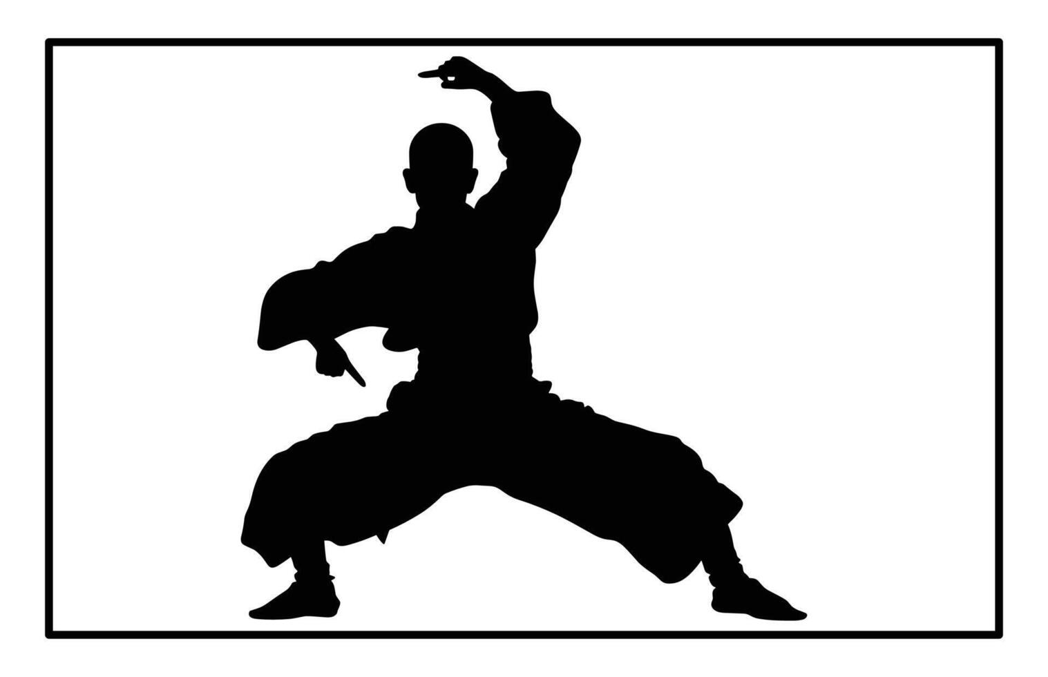 Silhouette of Silat Combat Movements - Martial Arts Design vector