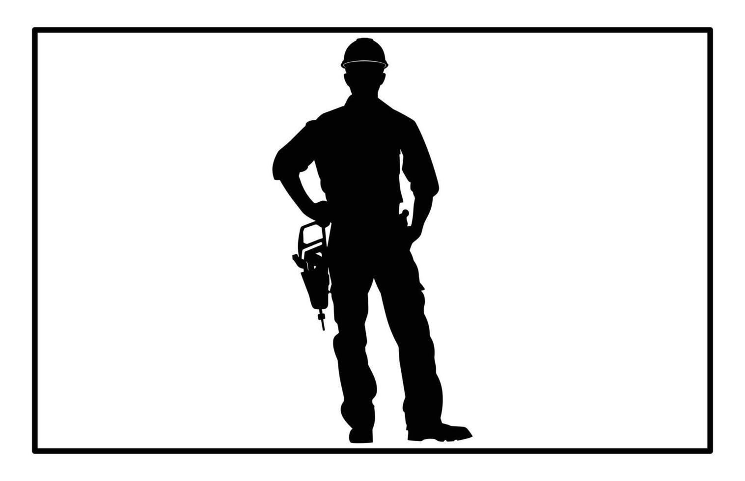 Silhouette of Repairman - Maintenance Worker Clipart vector