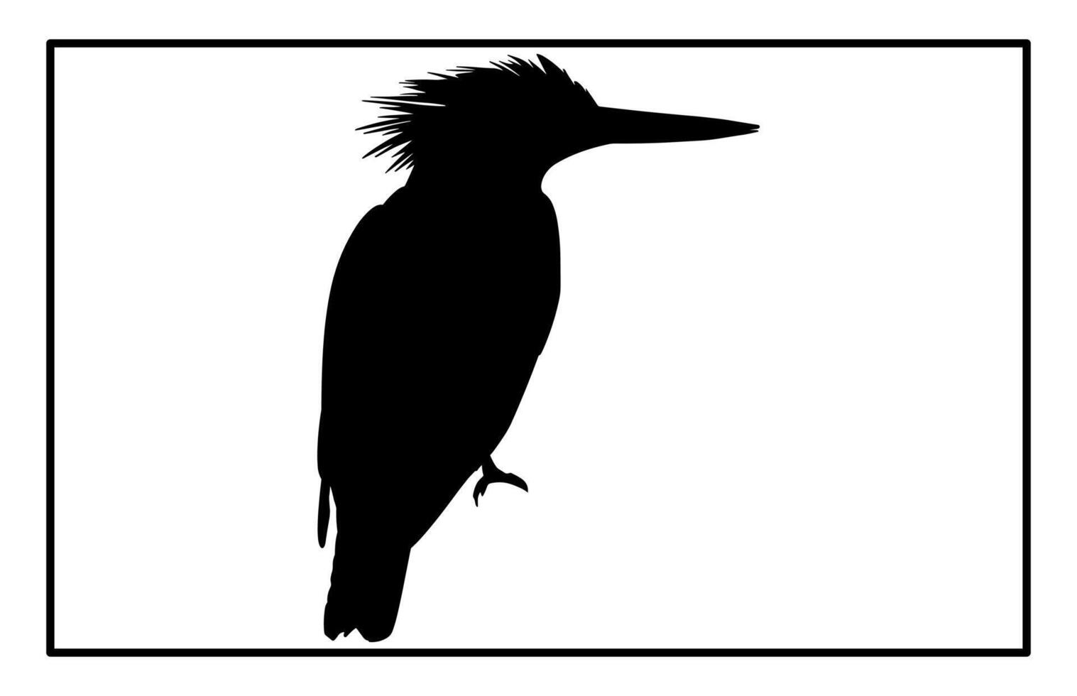 Wildlife Kingfisher Bird Silhouette - Nature Bird Clipart vector