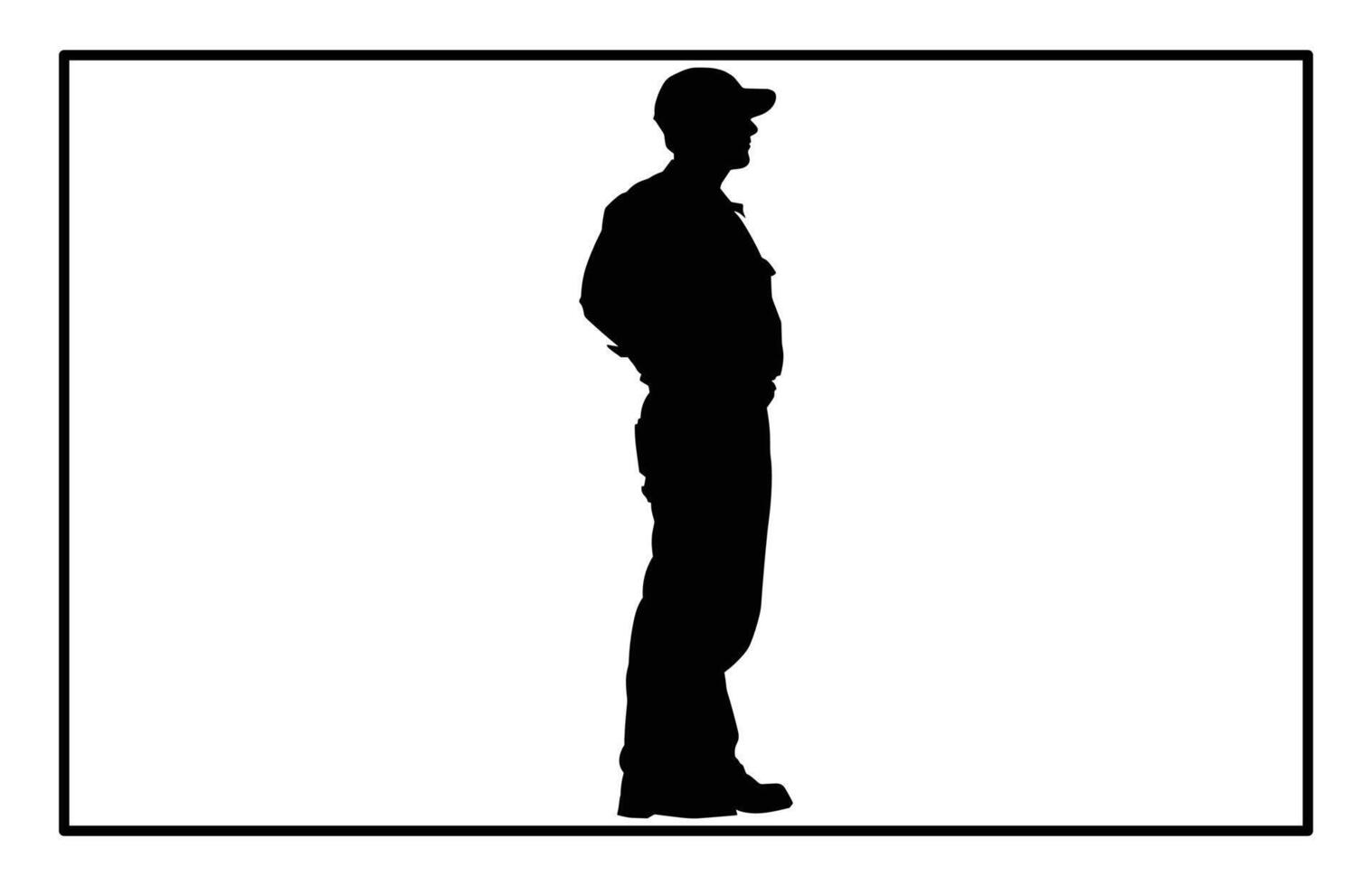 Repairman with Toolbox Silhouette - Skilled Worker Illustration vector