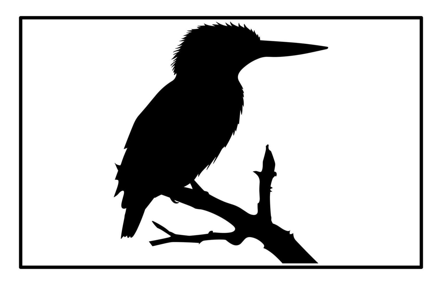 Wildlife Kingfisher Bird Silhouette - Exotic Nature Illustration vector