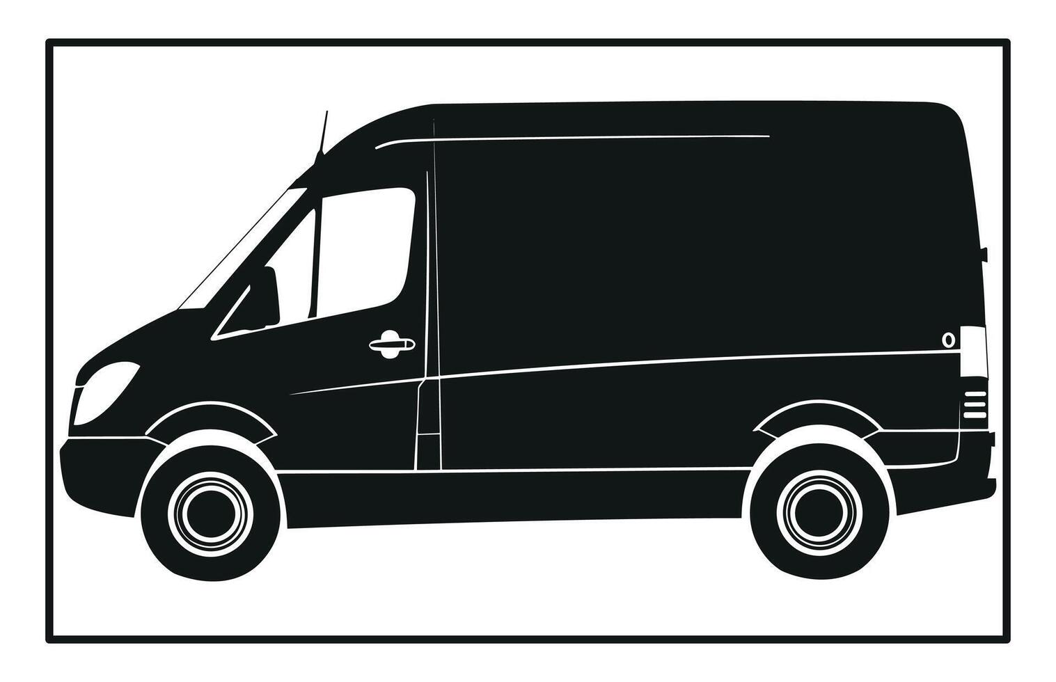 Van Silhouette - Commercial Vehicle Illustration and Clipart vector