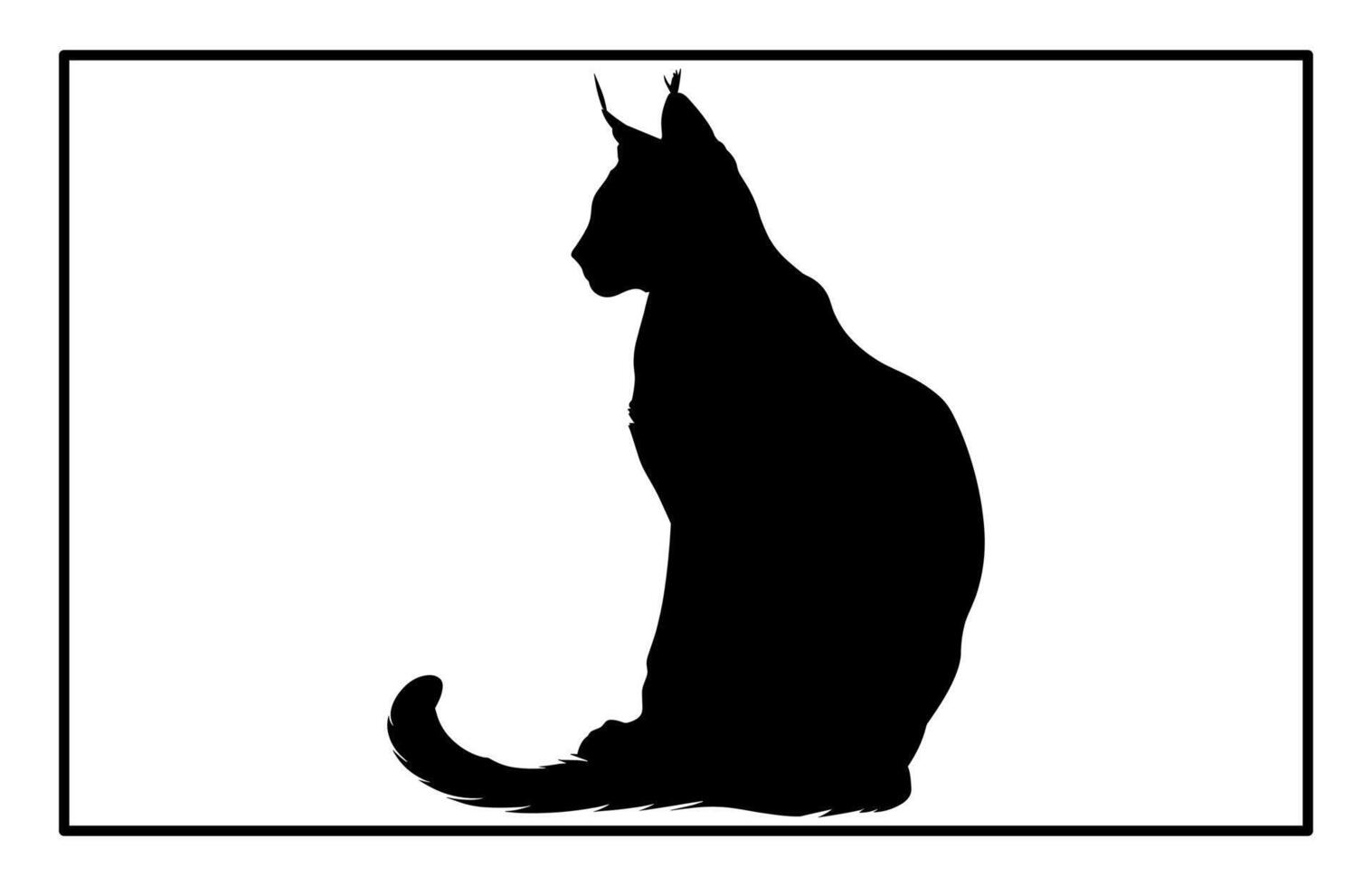 Lynx Cat Silhouette - Wildlife Predator Illustration and Clipart vector