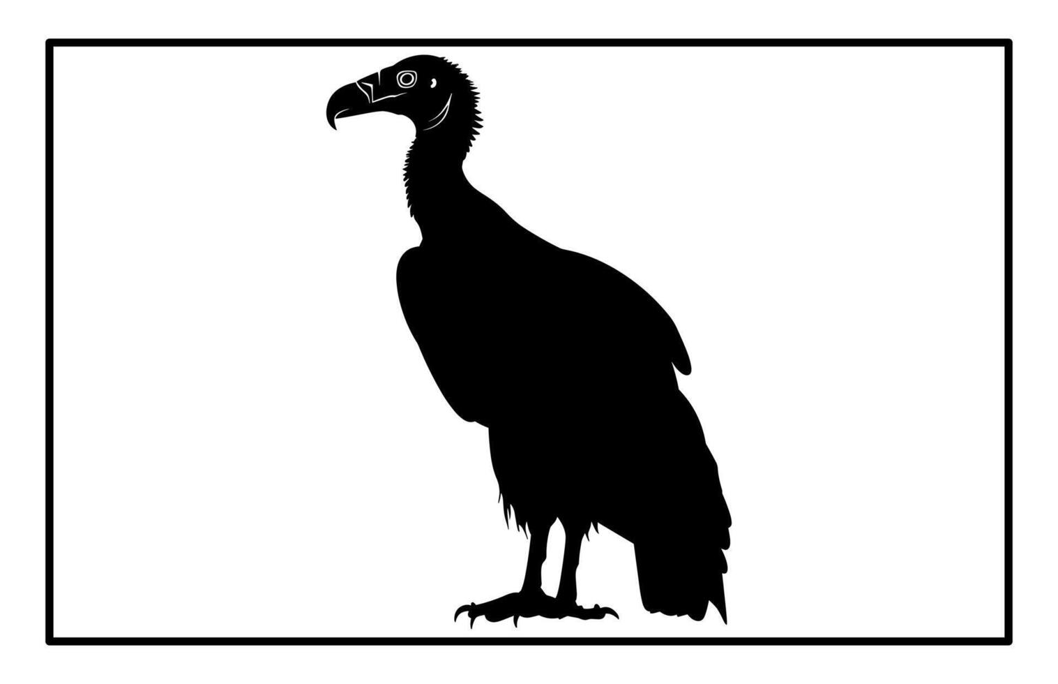 Vulture Silhouette - Predatory Bird Illustration and Nature Clipart vector