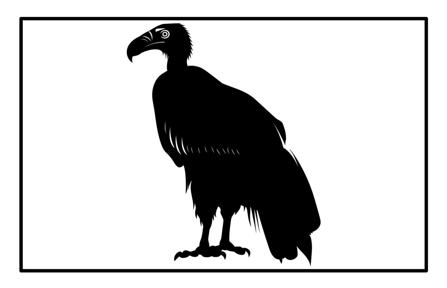 Vulture Silhouette - Bold Bird of Prey Illustration and Clipart vector