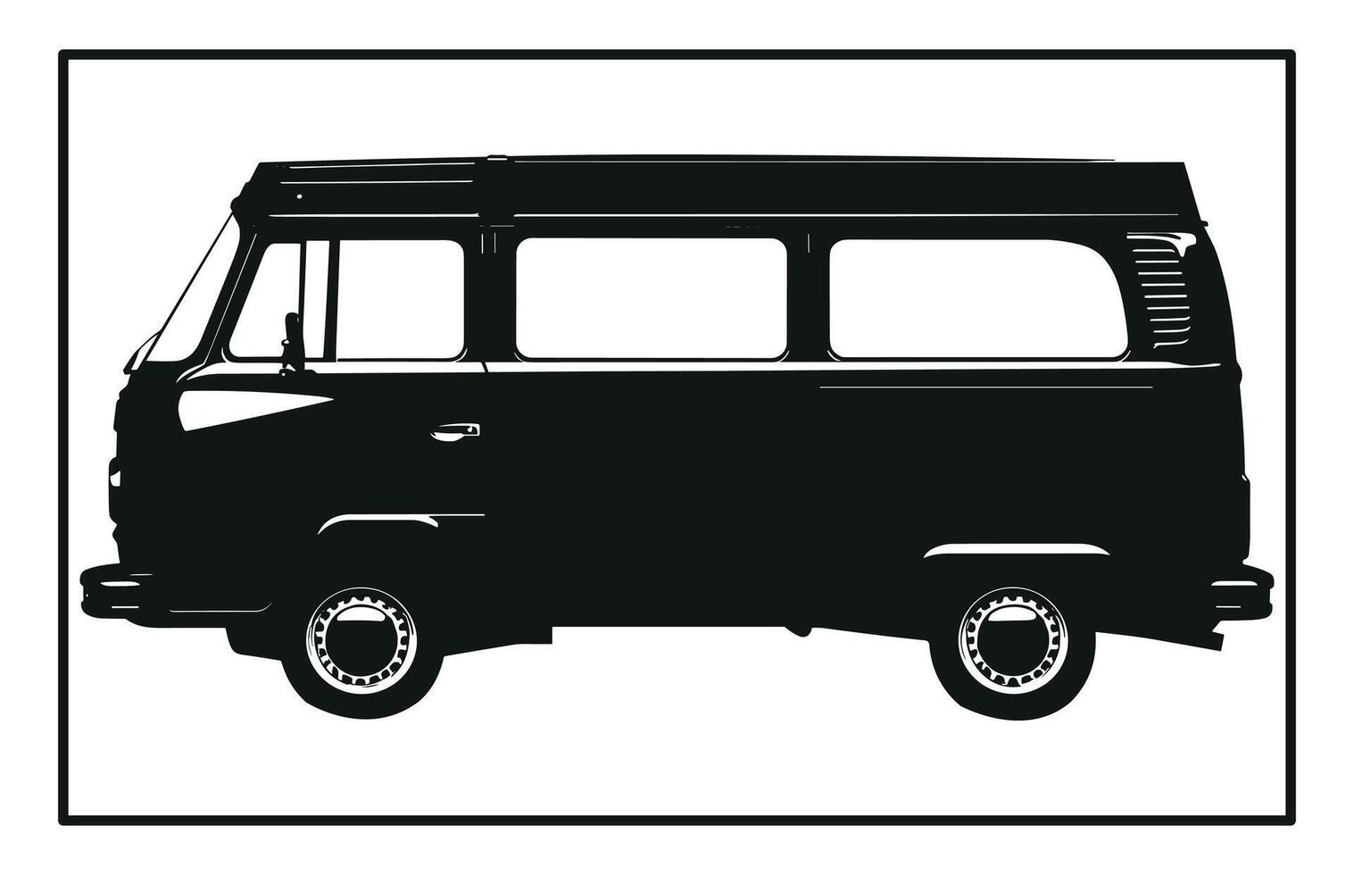 Delivery Van Silhouette - Cargo and Transport Vehicle Clipart vector
