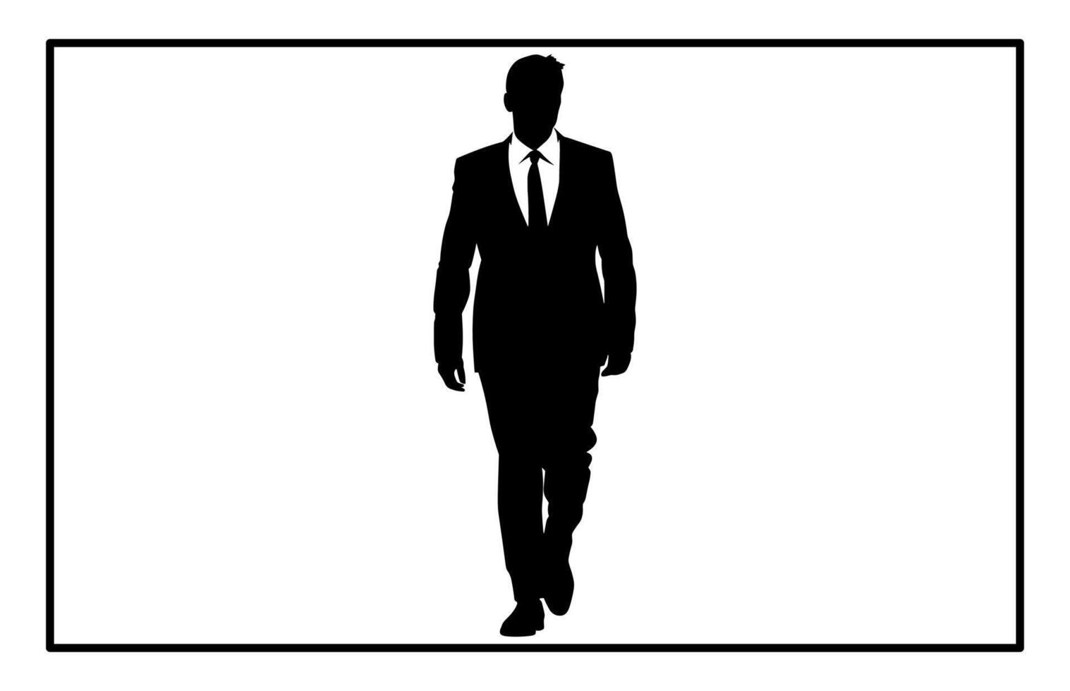 Corporate Businessman Walking Silhouette - Executive Professional Clipart vector