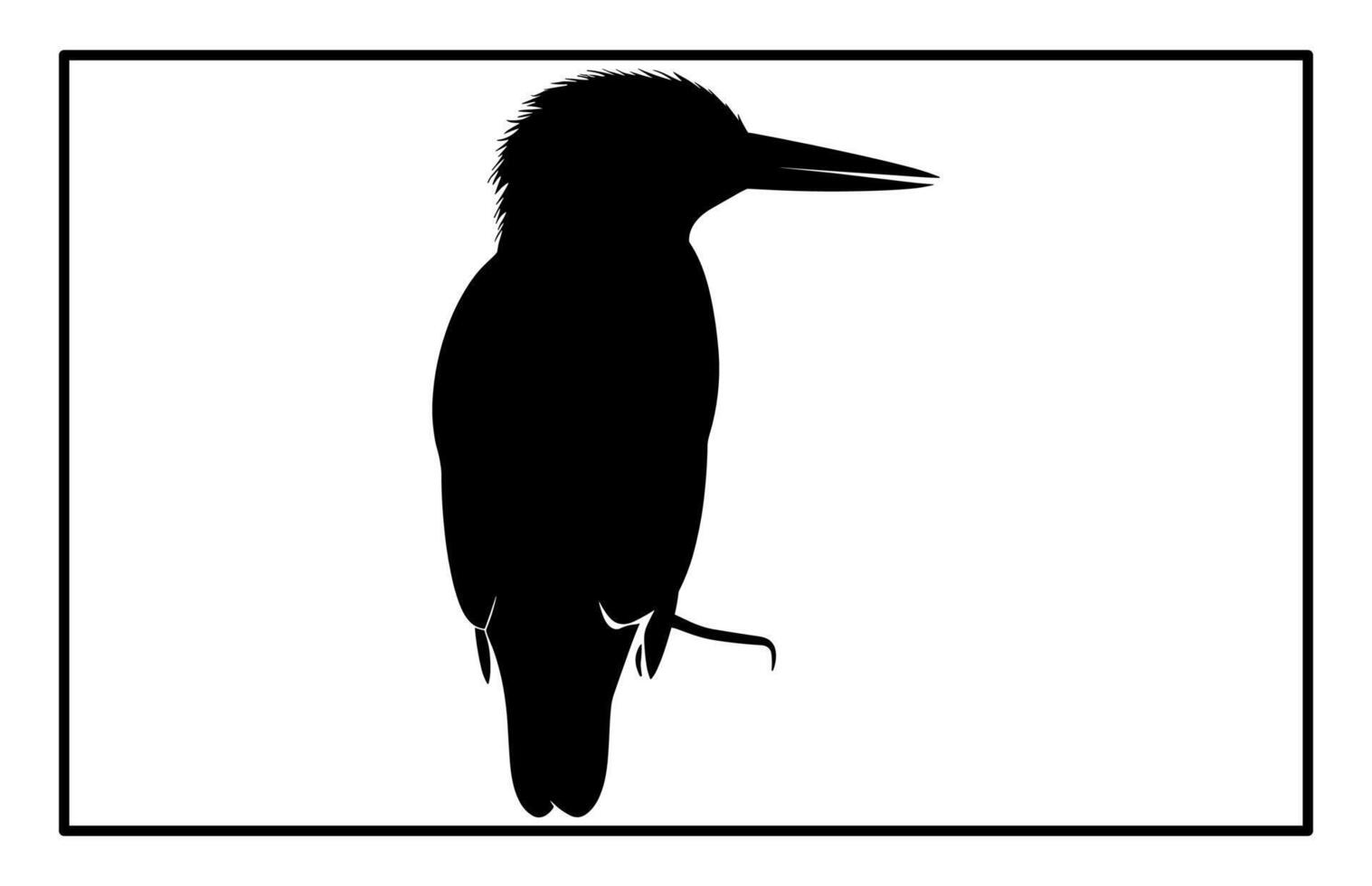 Kingfisher Bird Silhouette - Majestic Wildlife Illustration vector