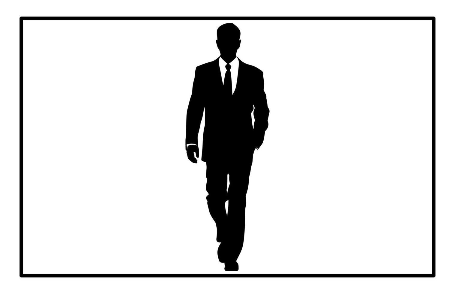 Silhouette of Businessman Walking - Professional Executive Clipart vector