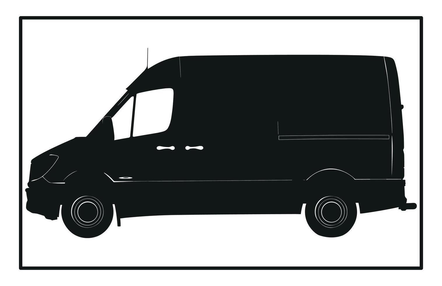 Silhouette of Van - Utility Vehicle Clipart and Illustration vector