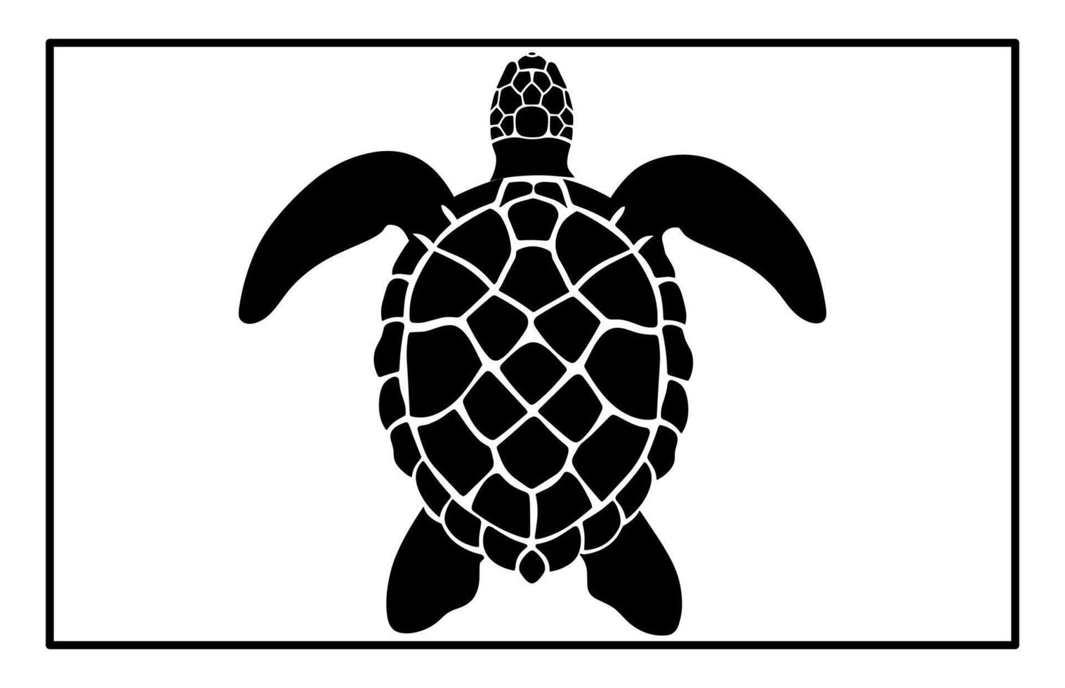 Silhouette of Sea Turtle - Ocean Life Illustration for Nature Art vector
