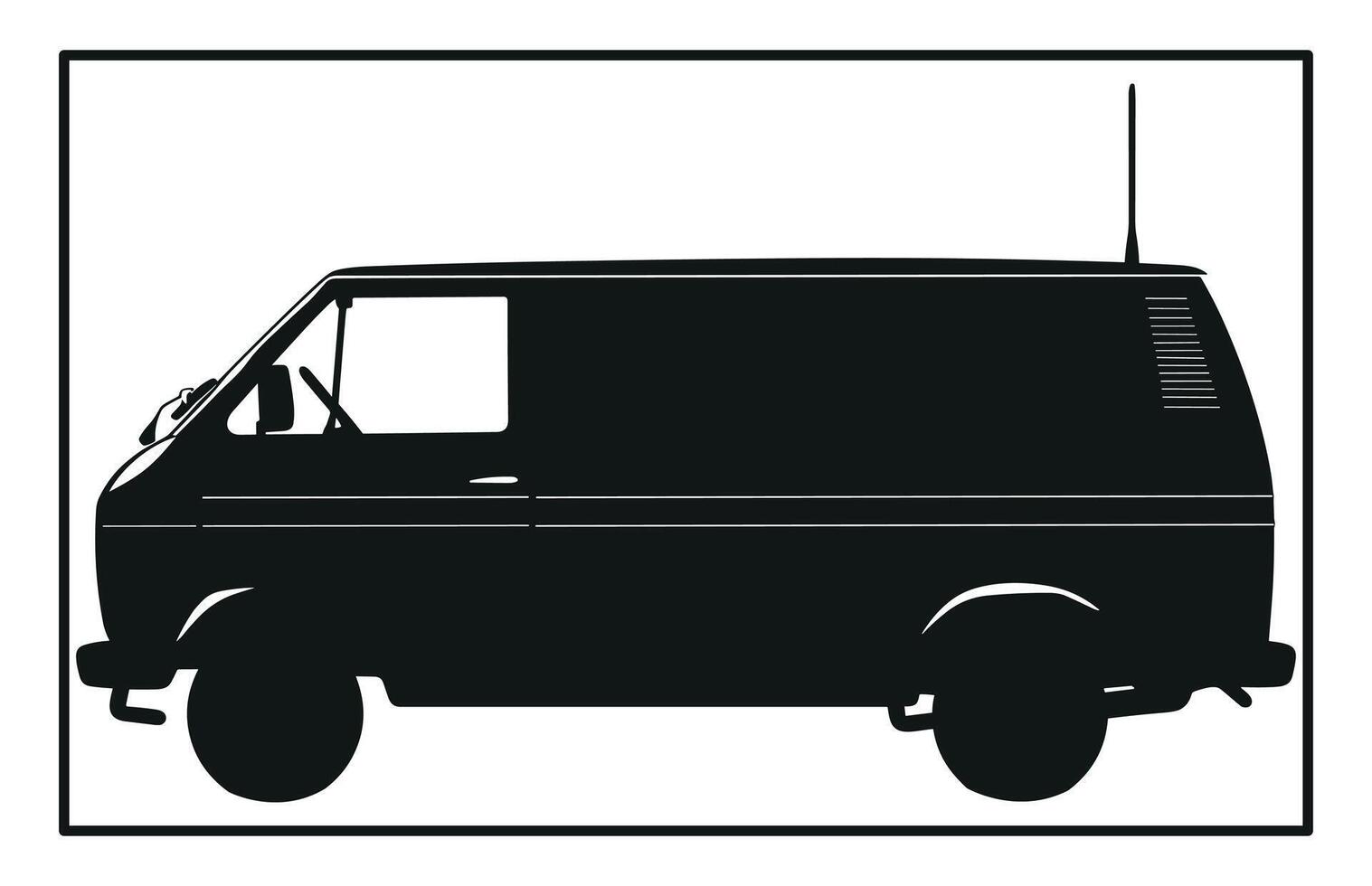 Cargo Van Silhouette - Transport Vehicle Illustration vector