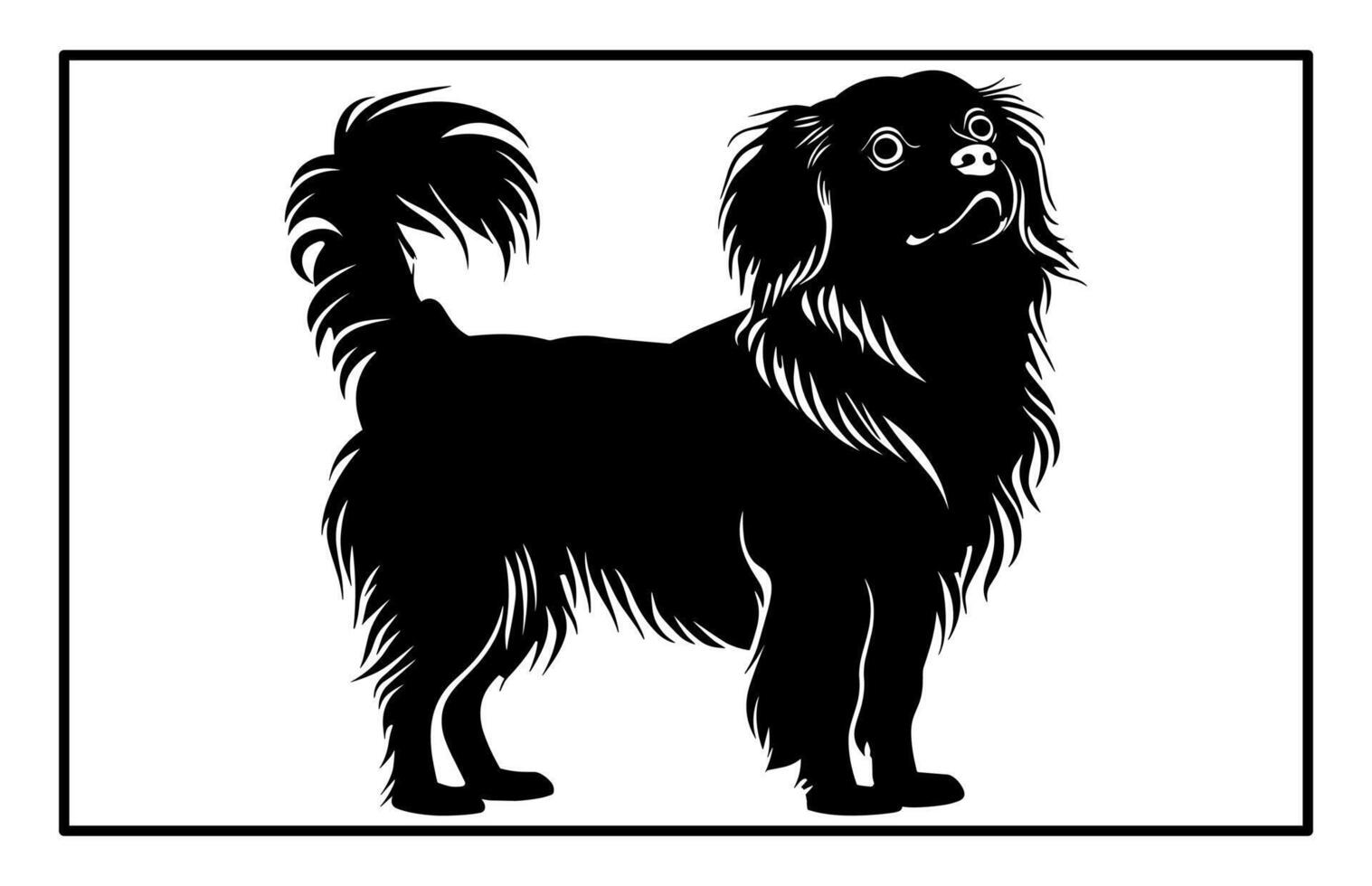 Silhouette of Tibetan Spaniel - Dog Breed Illustration vector