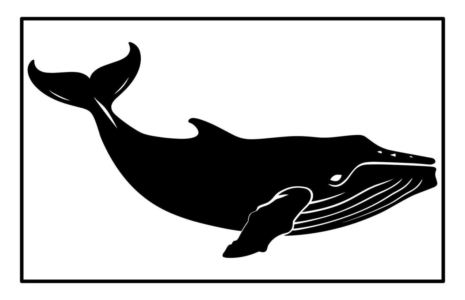Whale Silhouette - Giant Marine Mammal Illustration for Ocean Art vector