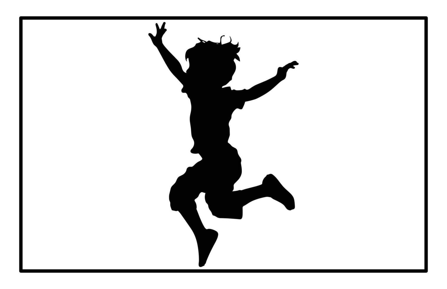 Silhouette of Jumping Kids - Fun and Active Children Illustration vector